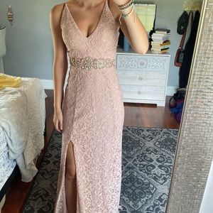 Pale pink prom dress